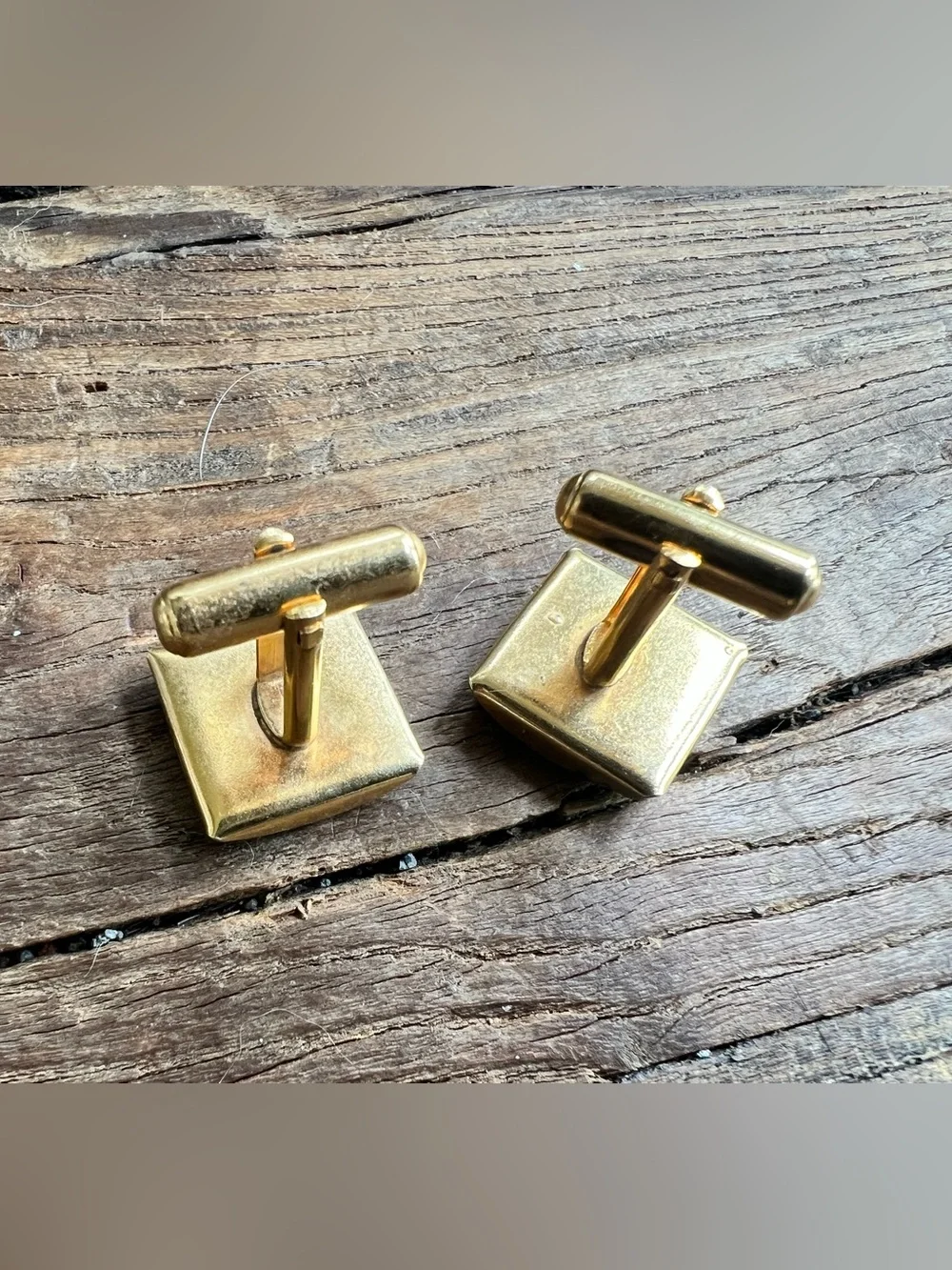 Men's Square Dark Green Resin it glass or cabochon Cufflinks